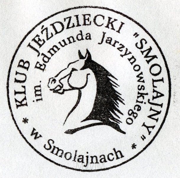 KKE 4844.jpg - Fot. Logo Klubu Jeździecka im. Edmunda Jarzynowskiego w Smolajnach, Smolajny, lata  90-te XX wieku.